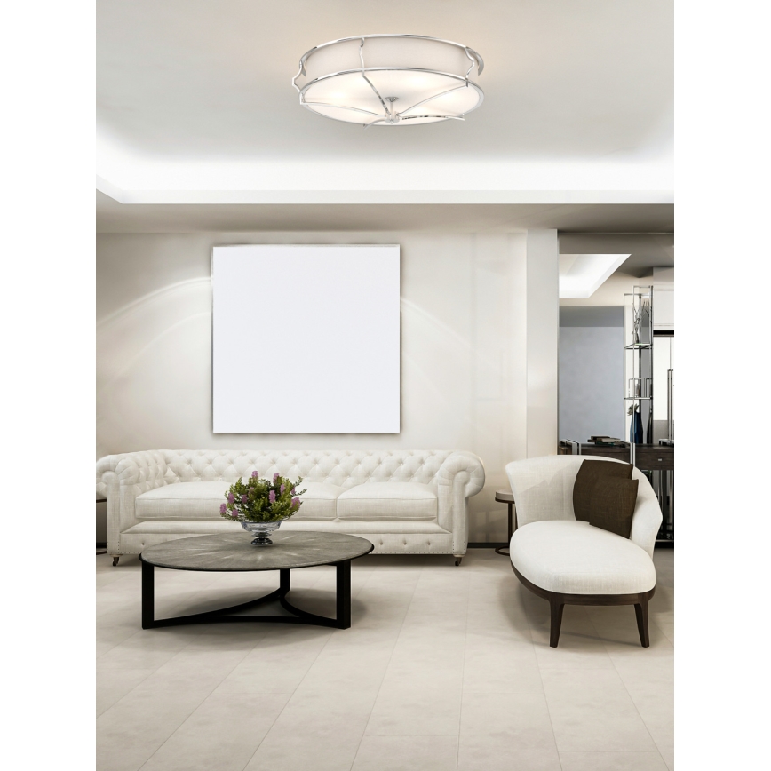 Open Design OR84412 - Mennyezeti lámpa STESSO 4xE27/12W/230V átm. 65 cm fényes króm/fehér