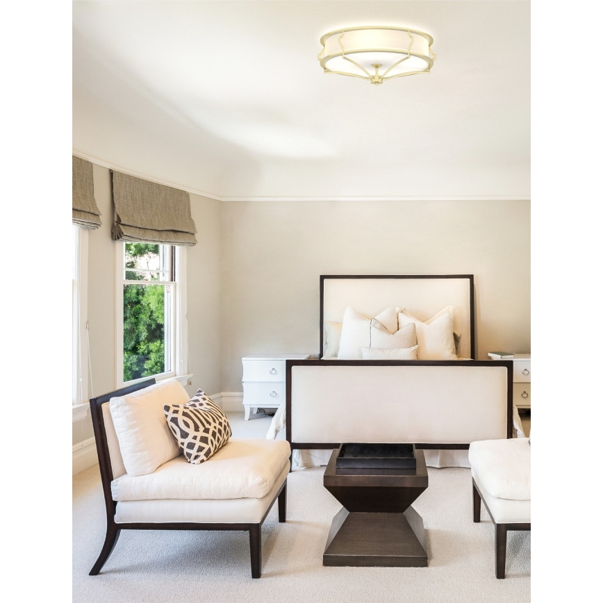 Open Design OR84443 - Mennyezeti lámpa STESSO 6xE27/12W/230V átm. 85 cm sárgaréz/fehér