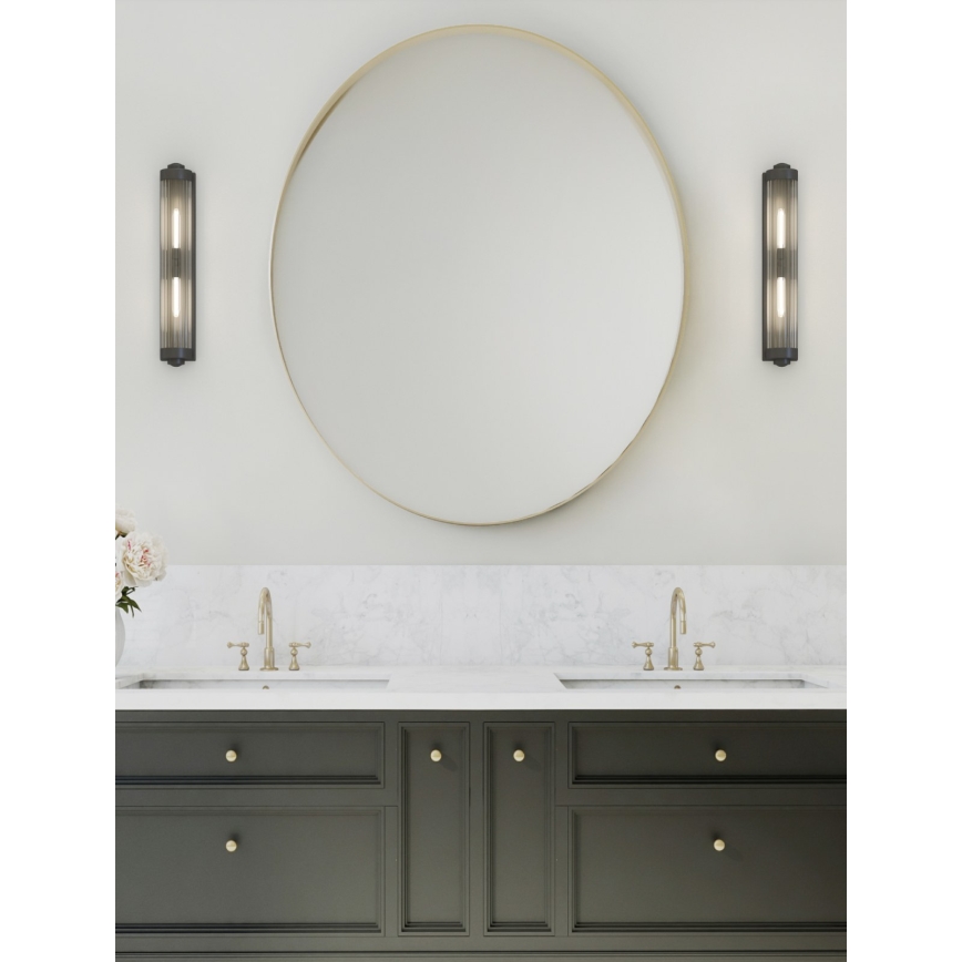 Open Design OR84498 - FUMI fürdőszobai fali lámpa 2xG9/8W/230V IP44 fekete