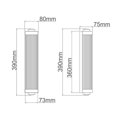 Open Design OR84498 - FUMI fürdőszobai fali lámpa 2xG9/8W/230V IP44 fekete