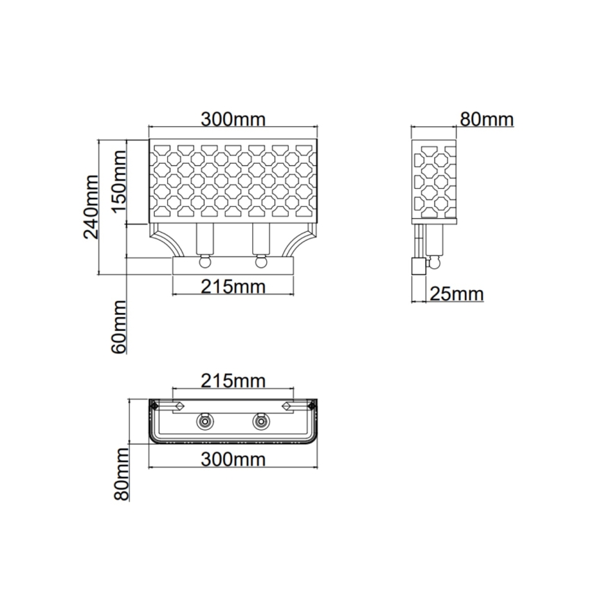 Open Design OR84597 - VERNO fali lámpa 2xE14/12W/230V, fényes króm