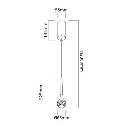 Open Design OR84795 - LED csillár kábelen CRIMA LED/7W/230V fekete