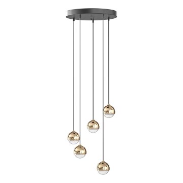Open Design OR85518 - BOLICINA LED csillár kábellel 5xLED/5W/230V arany/fekete