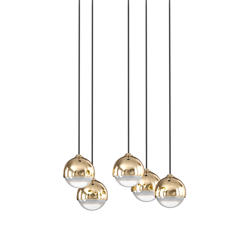Open Design OR85518 - BOLICINA LED csillár kábellel 5xLED/5W/230V arany/fekete