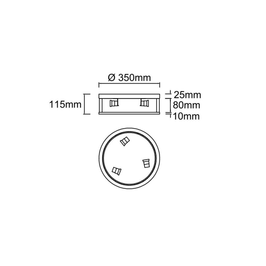 Open Design OR85778 - SANDRO mennyezeti lámpa, 3xE14/12W/230V, átmérő 35 cm, sárgaréz