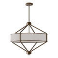 Open Design OR85846 - ZUNDO rúdon szerelt csillár 4xE27/15W/230V barna/bézs