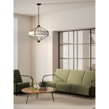 Open Design OR85846 - ZUNDO rúdon szerelt csillár 4xE27/15W/230V barna/bézs