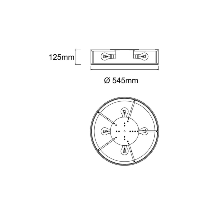 Open Design OR86003 - ZALINDRO mennyezeti lámpatest 4xE27/15W/230V, Ø 54,5 cm, fehér/arany
