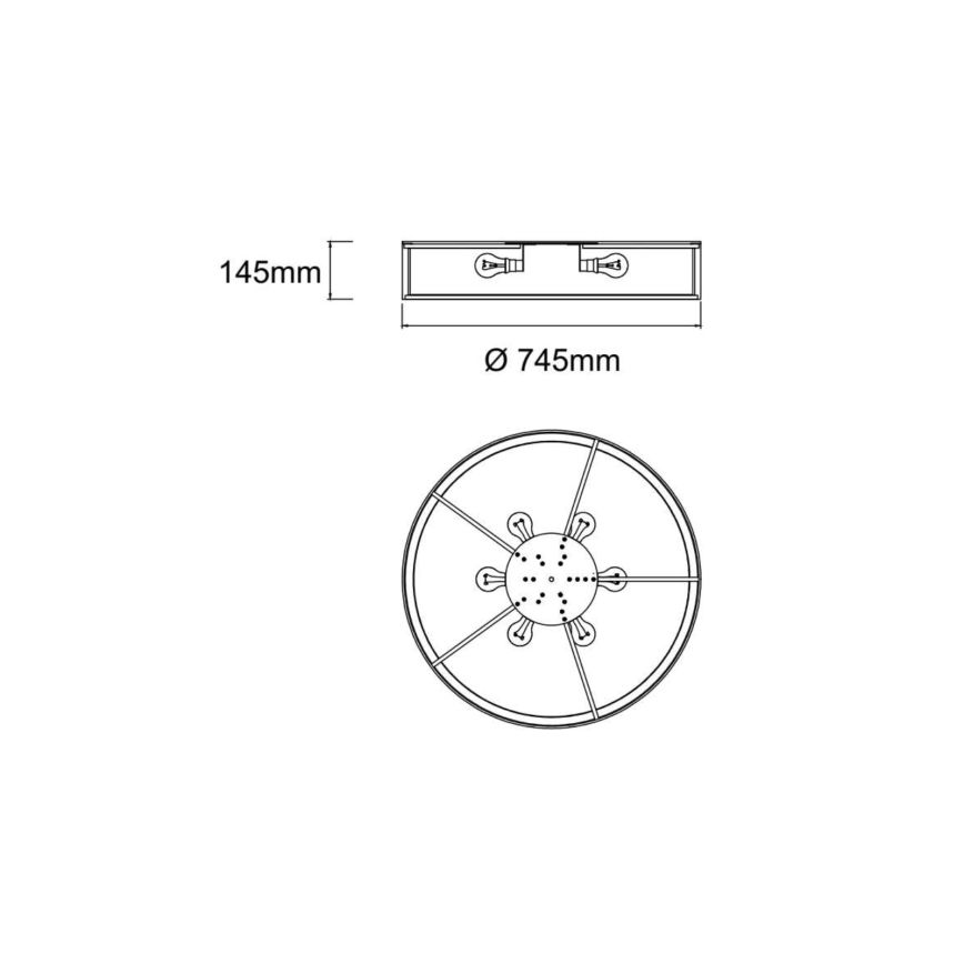 Open Design OR86065 - Mennyezeti lámpatest ZALINDRO 6xE27/15W/230V átm. 74,5 cm fehér/fényes króm