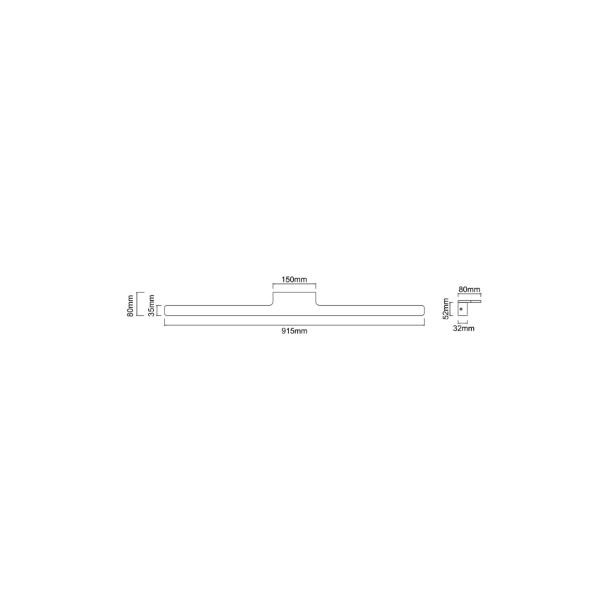 Open Design OR86140 - LUCE LED fürdőszobai tükörvilágítás, 12 W, 230 V, 3000/4500/6500 K, 91,5 cm, IP44, sárgaréz