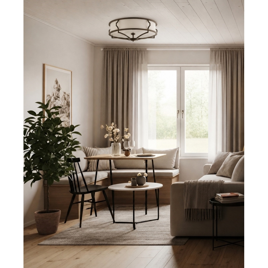 Open Design OR86607 - Mennyezeti lámpa STESSO 4xE27/12W/230V átm. 65 cm barna