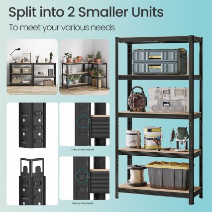 ORDIFY polcos szekrény, fekete