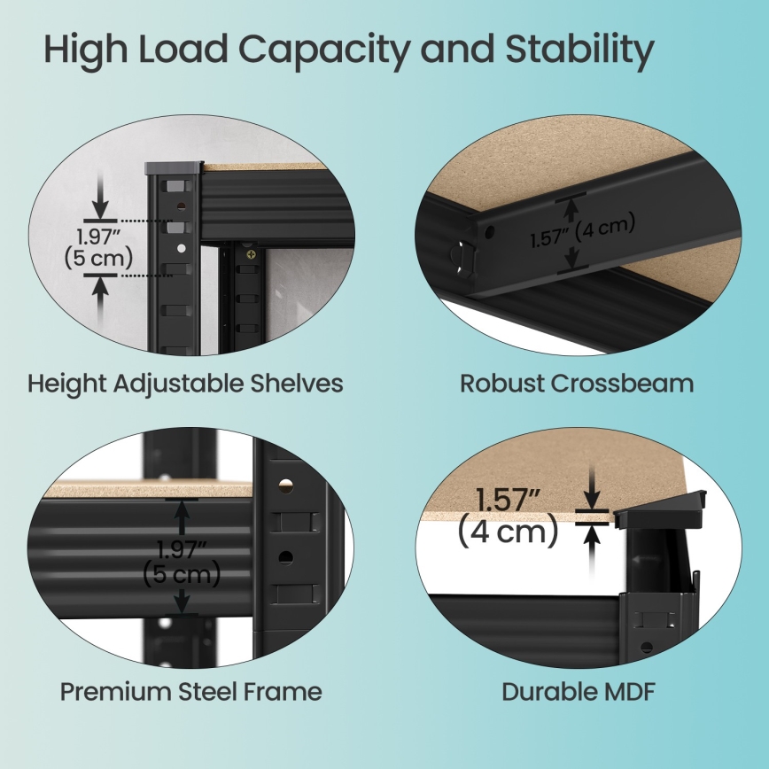 ORDIFY polcos szekrény, fekete