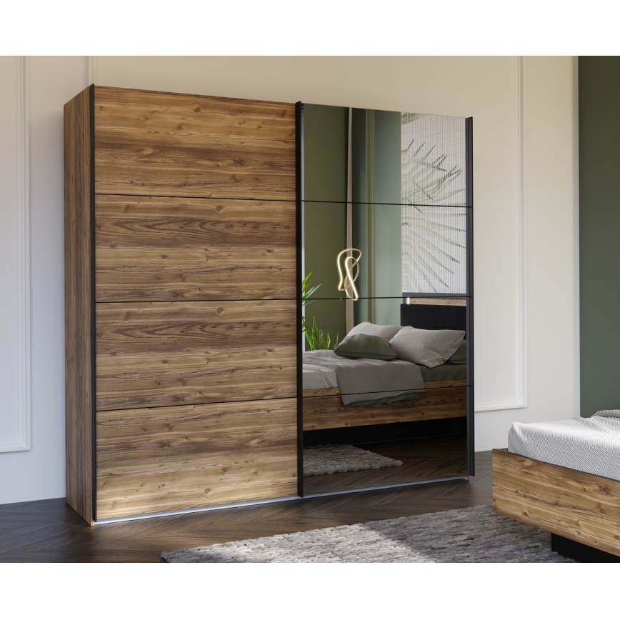 OREN gardróbszekrény tükörrel 220x210 cm artisan tölgy