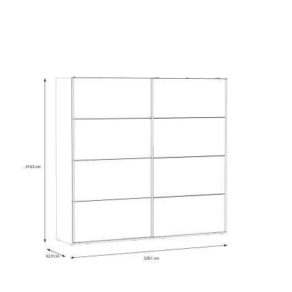 OREN gardróbszekrény tükörrel 220x210 cm artisan tölgy