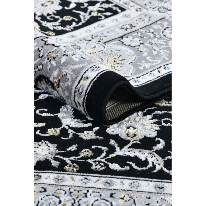 Orientális szőnyeg GRECE 120x170 cm 2150 g/m2 fekete/szürke/fehér