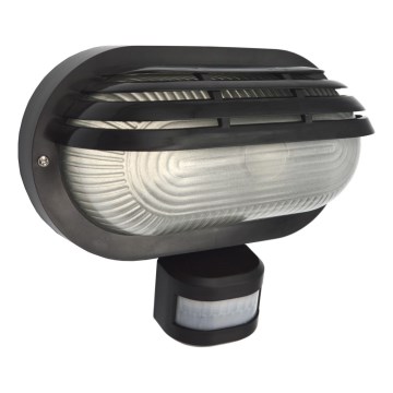 ORIKO érzékelős kültéri fali lámpa 1xE27/15W/230V IP54 fekete