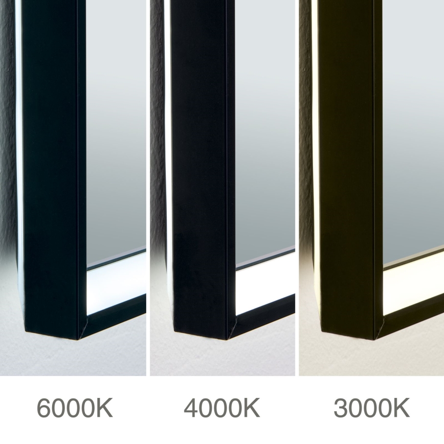 LED Fürdőszobai fűtött falra szerelhető tükör háttérvilágítással FRAME LED/48W/230V 3000/4000/6000K 60x45 cm IP44