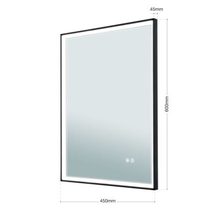 LED Fürdőszobai fűtött falra szerelhető tükör háttérvilágítással FRAME LED/48W/230V 3000/4000/6000K 60x45 cm IP44