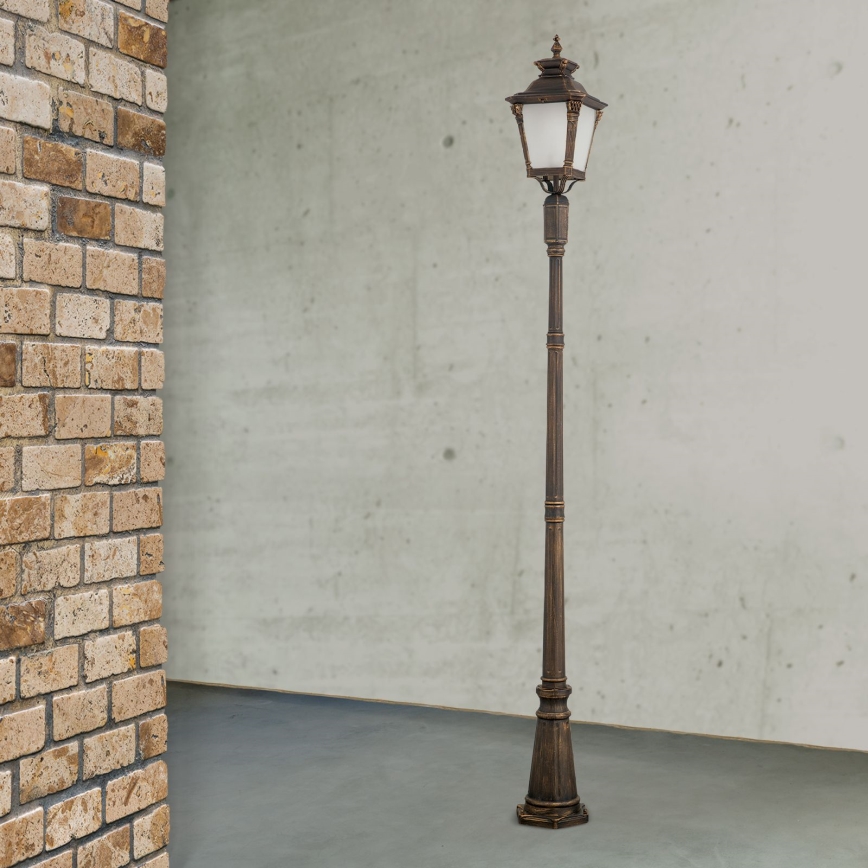 AIKO kültéri lámpa 1xE27/60W/230V 240 cm IP23 bronz/patina