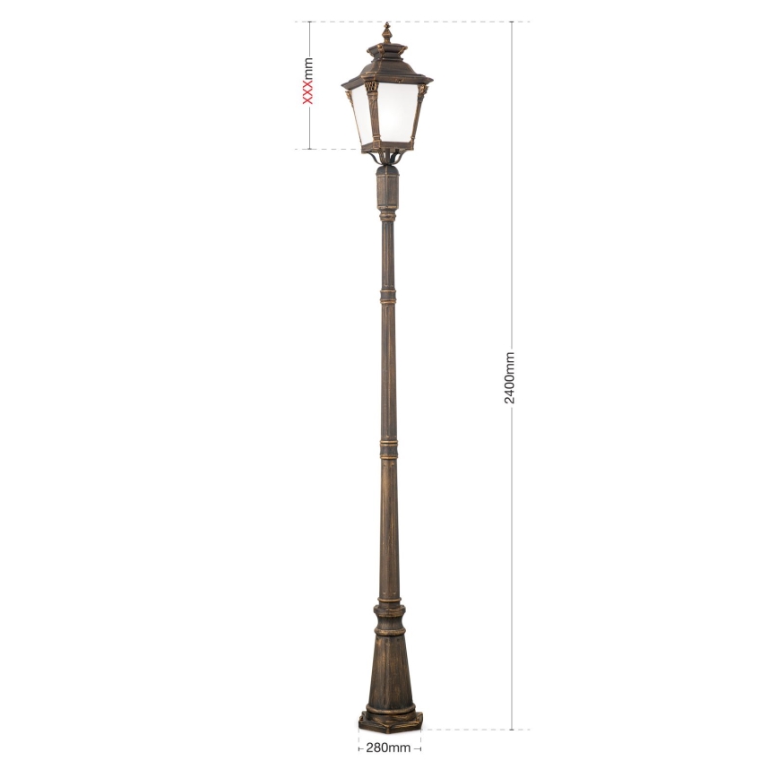 AIKO kültéri lámpa 1xE27/60W/230V 240 cm IP23 bronz/patina
