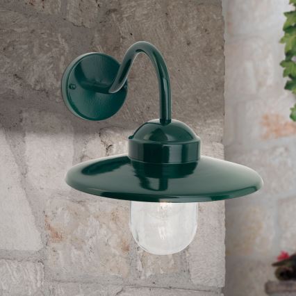 Kültéri fali lámpa EDWARD 1xE27/60W/230V IP44 zöld