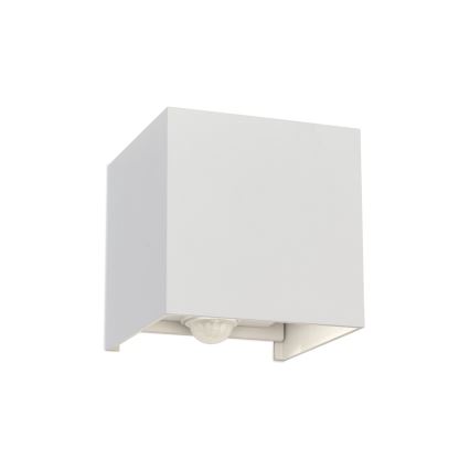 LED Kültéri fali lámpa mozgás- és alkonyatérzékelővel CUBE-S LED/13W/230V IP54 fehér