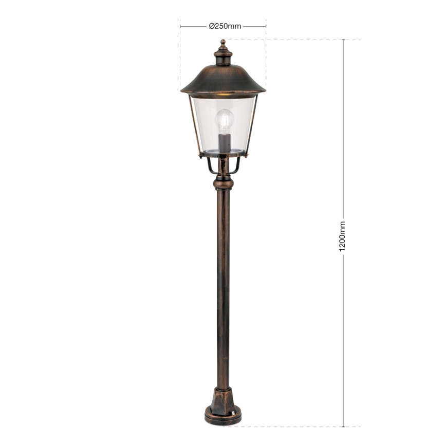 Kültéri lámpa KENZO 1xE27/100W/230V IP44 bronz/patinás