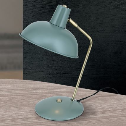 Asztali lámpa FEDRA 1xE14/40W/230V menta/sárgaréz
