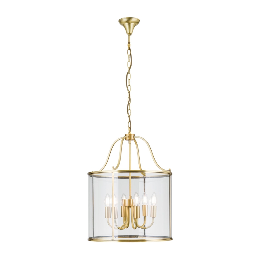 BRUNO láncra szerelt csillár 6xE14/40W/230V, átm. 43 cm, aranyszínű