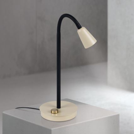 Fényerőszabályozható, flexibilis asztali lámpa DOTTY 1xGU10/10W/230V, bézs/fekete