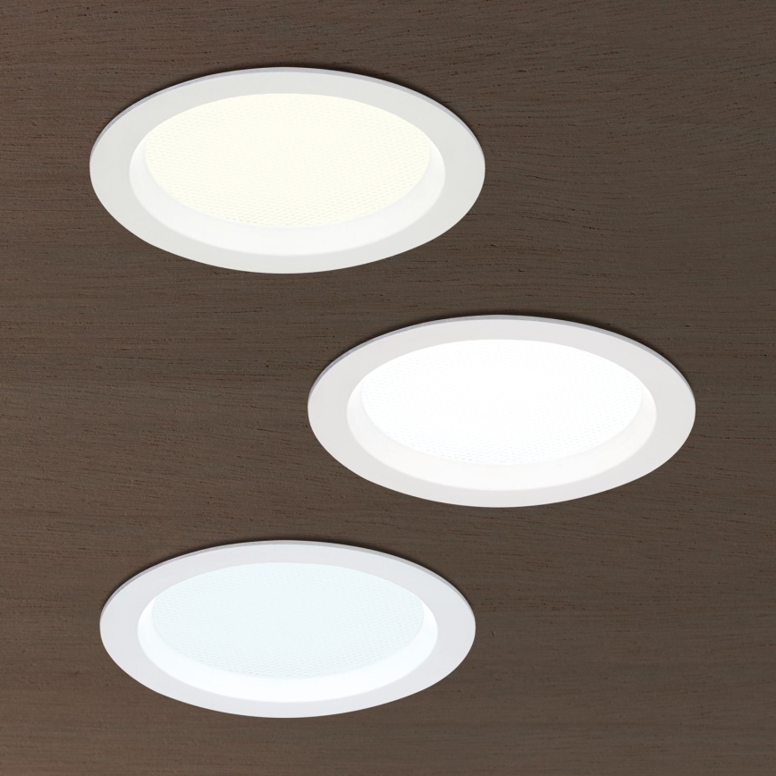 LED Dimmelhető fürdőszobai beépíthető mennyezeti lámpa OFFICE LED/15W/230V 3000/4000/6000K átm. 14 cm UGR19 IP44 fehér
