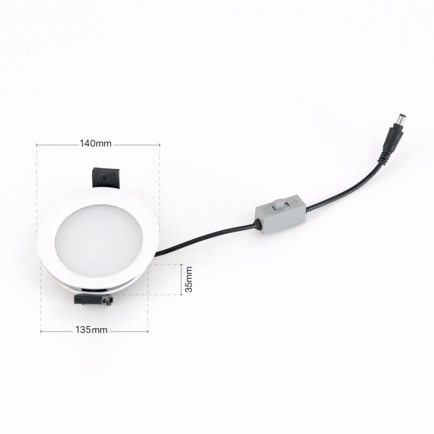 LED Dimmelhető fürdőszobai beépíthető mennyezeti lámpa OFFICE LED/15W/230V 3000/4000/6000K átm. 14 cm UGR19 IP44 fehér