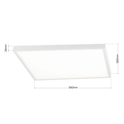 Fényerőszabályozható DISC mennyezeti LED lámpatest 46W/230V 2700/3000/4000K 59x59 cm fehér
