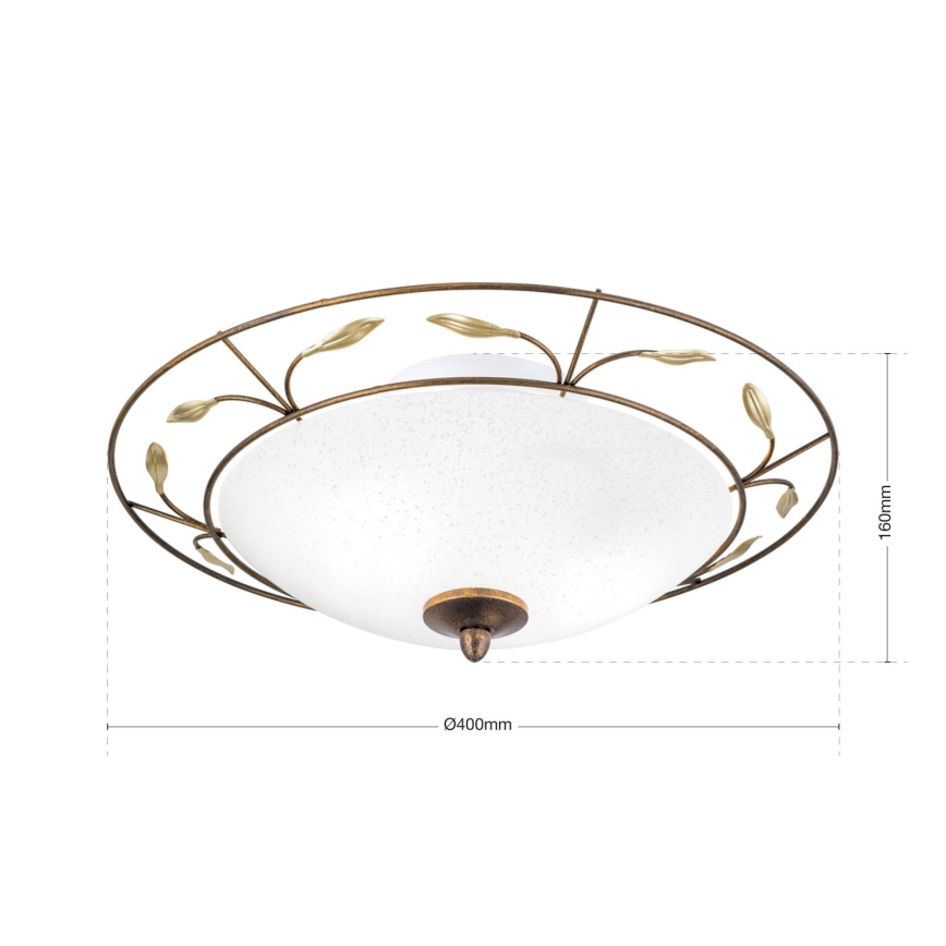Mennyezeti lámpa LUCA 2xE14/40W/230V átm. 40 cm bronz/patinás