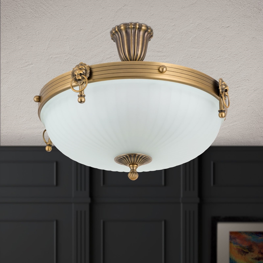 Felületre szerelhető csillár ROCCA 4xE27/60W/230V átm. 43 cm bronz/fehér