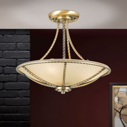 Csillár rúdon MAURO 3xE27/60W/230V átm. 42 cm bronz