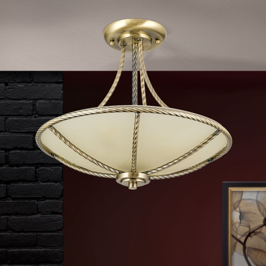 Csillár rúdon MAURO 3xE27/60W/230V átm. 42 cm bronz