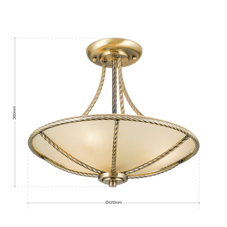 Csillár rúdon MAURO 3xE27/60W/230V átm. 42 cm bronz