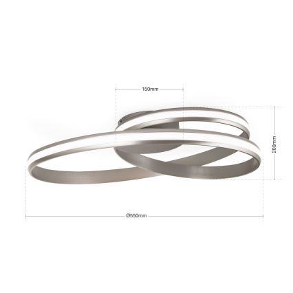 LED Dimmeres mennyezeti lámpa CIRCUS LED/30W/230V ezüst