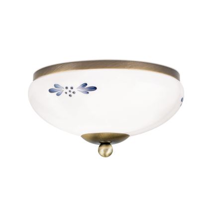 Mennyezeti lámpatest LANDHAUS 1xE27/60W/230V átm. 21 cm bronz/fehér/kék