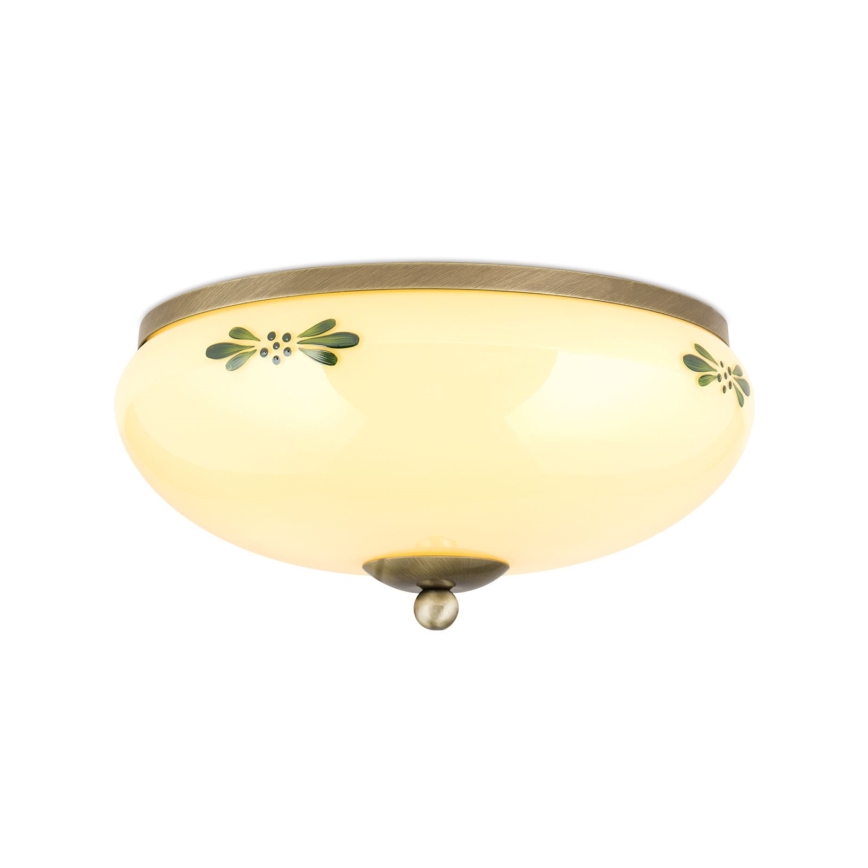 Mennyezeti lámpa LANDHAUS 2xE27/60W/230V átm. 28 cm bronz/bézs
