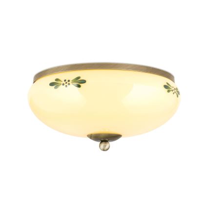 Mennyezeti lámpa LANDHAUS 2xE27/60W/230V Ø 28 cm bronz/bézs/zöld