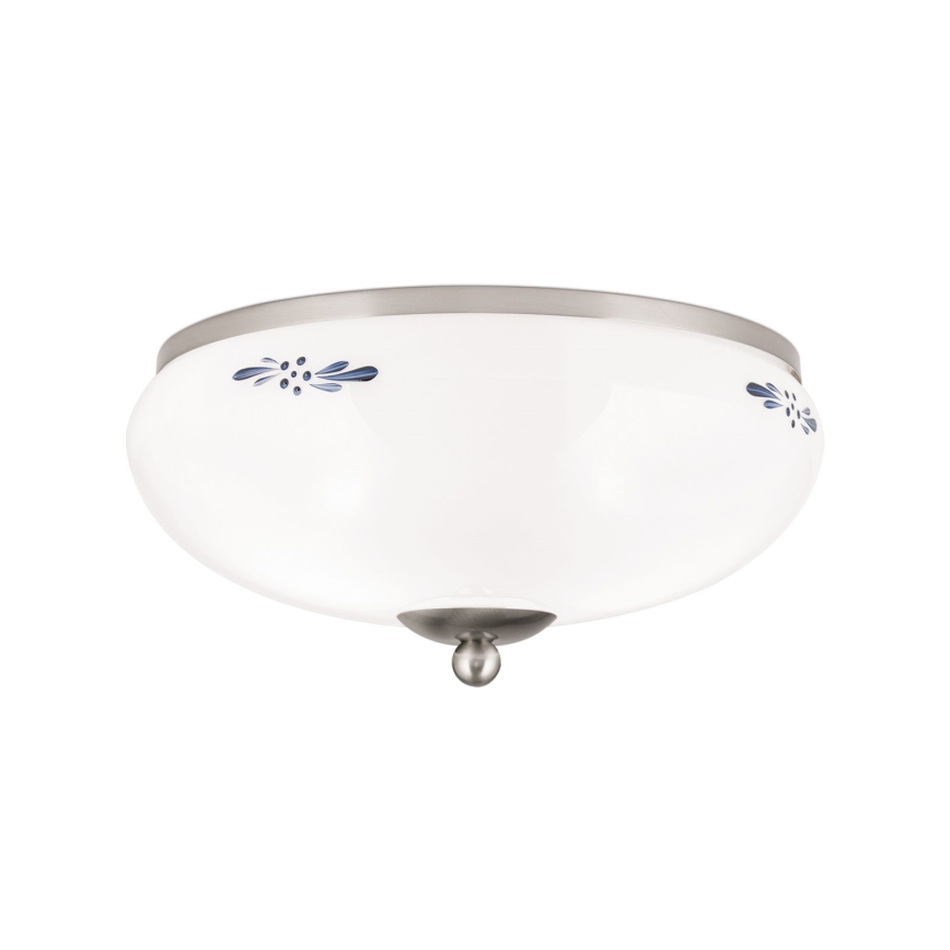Mennyezeti lámpatest LANDHAUS 2xE27/60W/230V átm. 28 cm matt króm/fehér/kék
