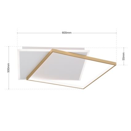 LED Dimmeres mennyezeti lámpa EMANUEL LED/50W/230V fehér/arany