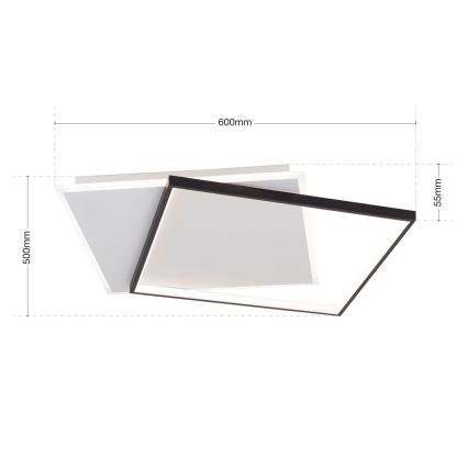 LED Fényerőszabályzós mennyezeti lámpa EMANUEL LED/50W/230V fehér/fekete