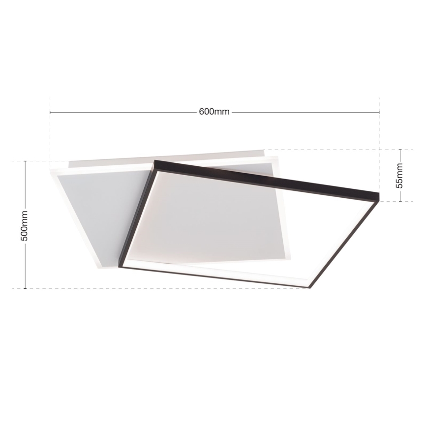 LED Fényerőszabályzós mennyezeti lámpa EMANUEL LED/50W/230V fehér/fekete