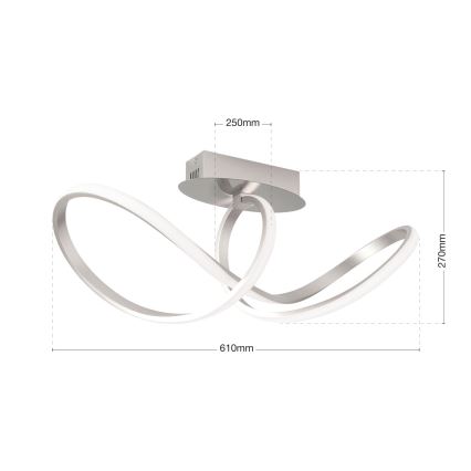 LED Dimmelhető felületre szerelhető csillár CIRCUS LED/30W/230V matt króm