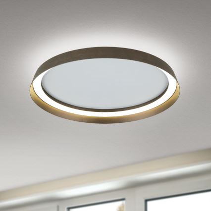LED Dimmeres mennyezeti lámpa MANTA LED/38W/230V 2700/3000/4000K átm. 45 cm barna