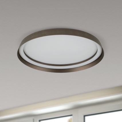 LED Dimmeres mennyezeti lámpa MANTA LED/38W/230V 2700/3000/4000K átm. 45 cm barna
